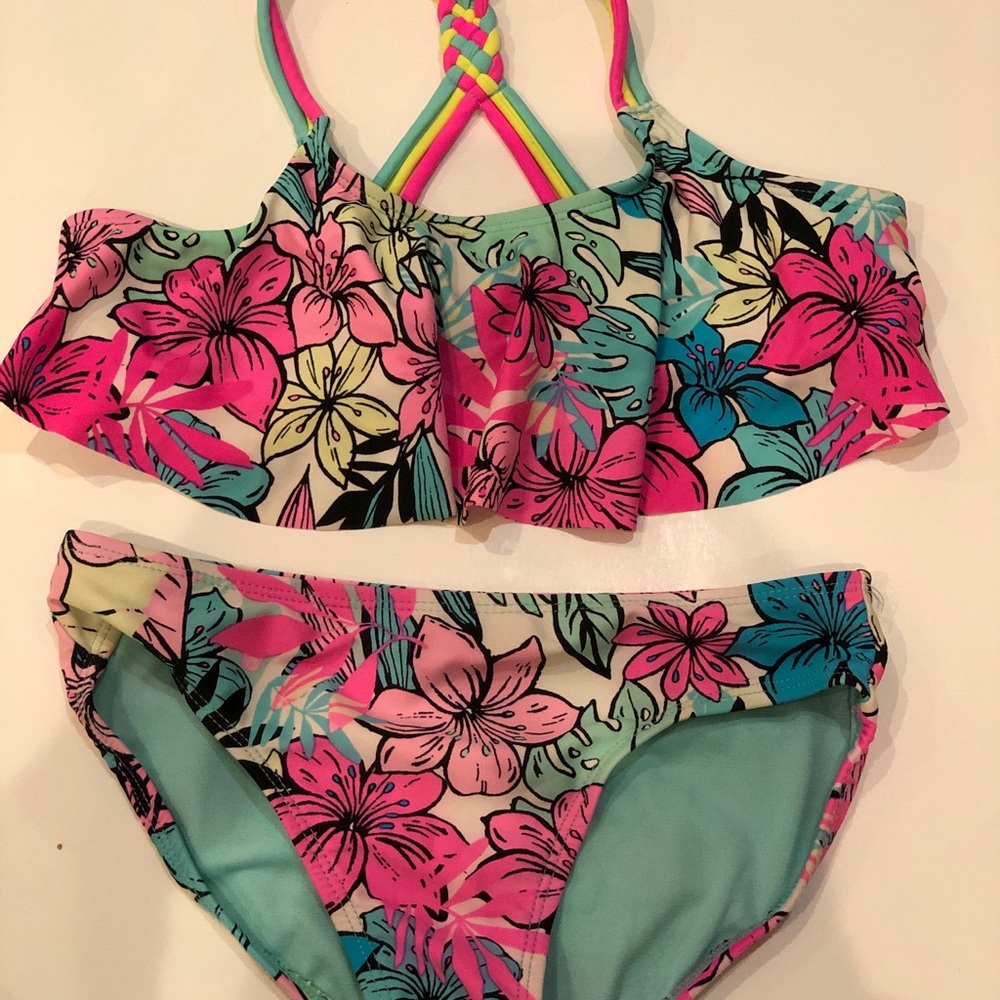 girls bathing suit bikini floral